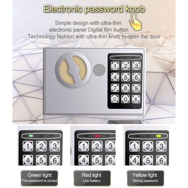 17E Home Mini Electronic Security Lock Box Wall Cabinet Safety Box with Coin-operated Function 17E Home Mini Electronic Security Lock Box Wall Cabinet Safety Box with Coin-operated Function